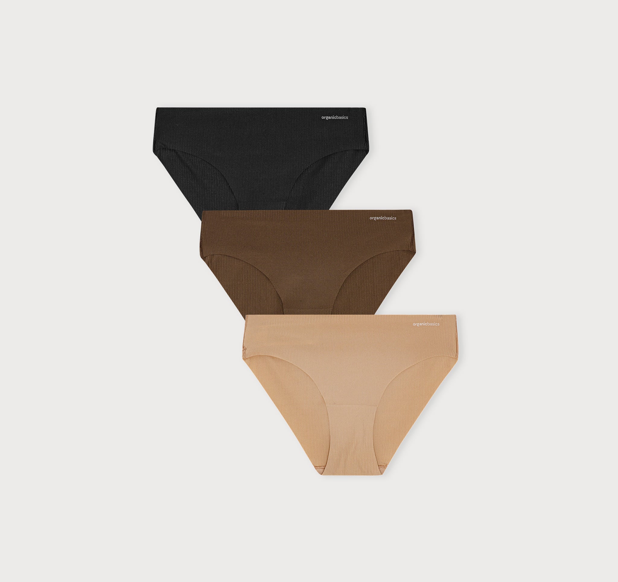 RECYCLED NYLON<br>Naked Rib Briefs 3-pack