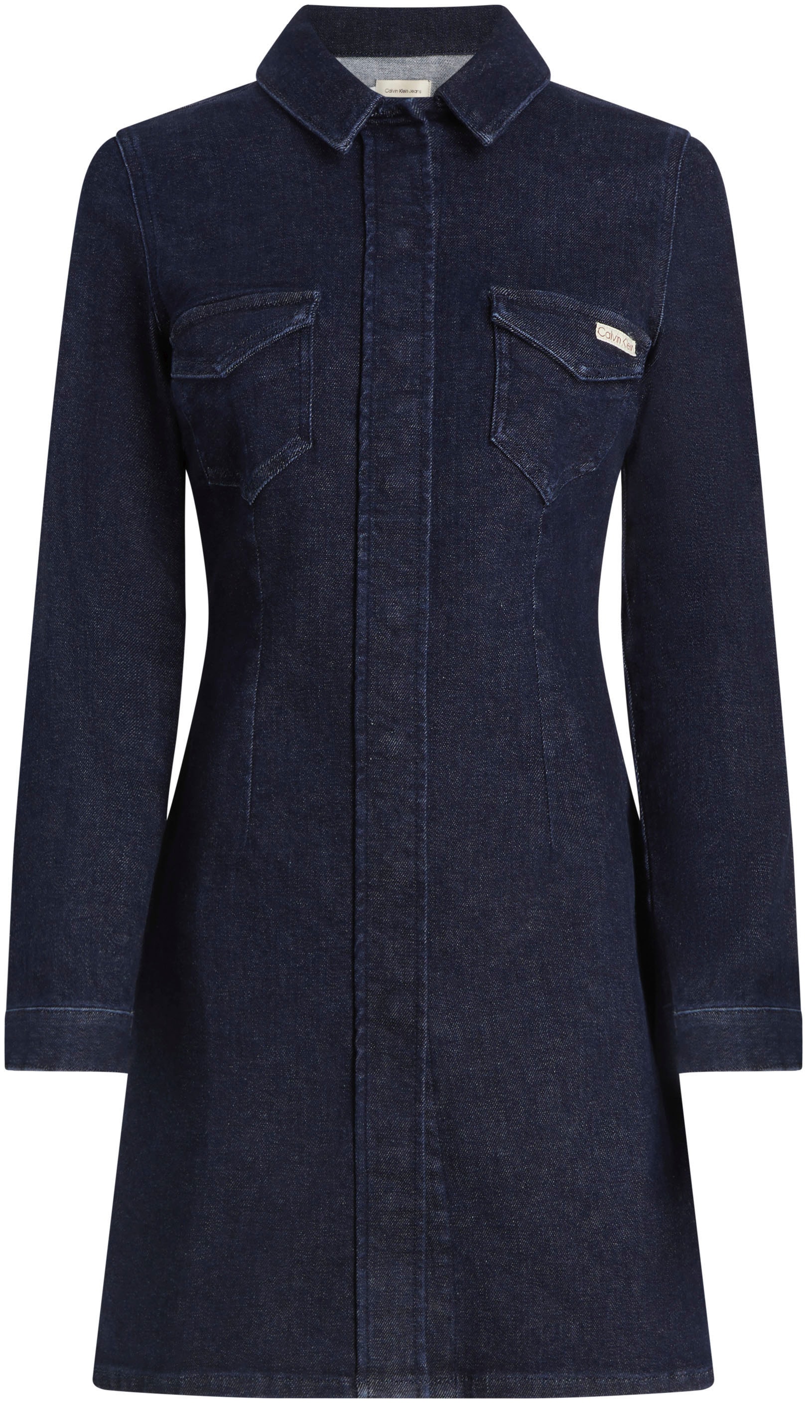 Calvin Klein Jeans Jeanskleid »DARTED LEAN SHIRT DENIM DRESS« Brusttaschen mit Logostickerei