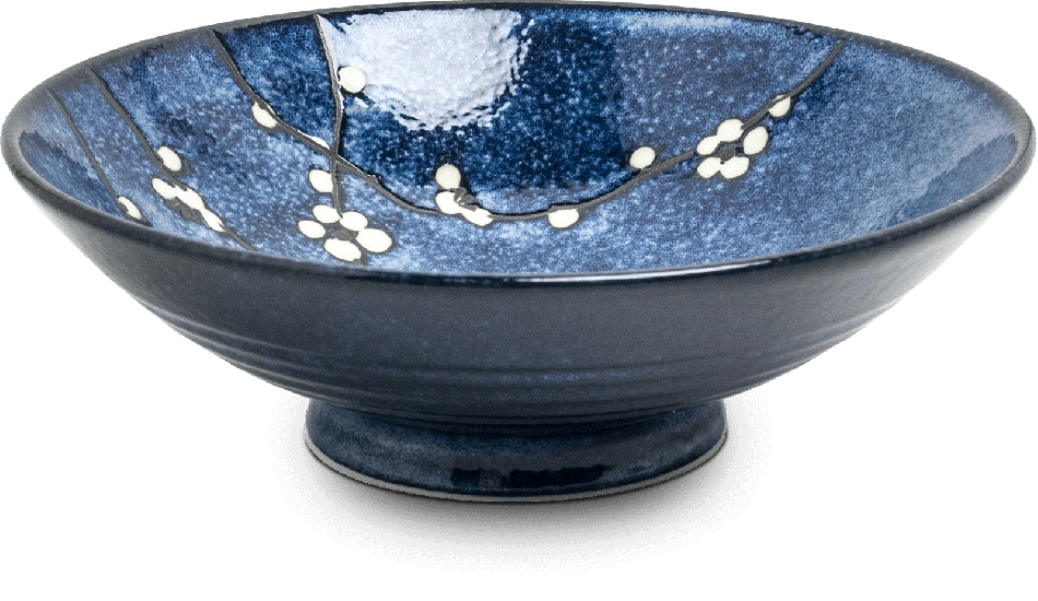 Ronde Schaal Hana Blauw 24.5x8cm