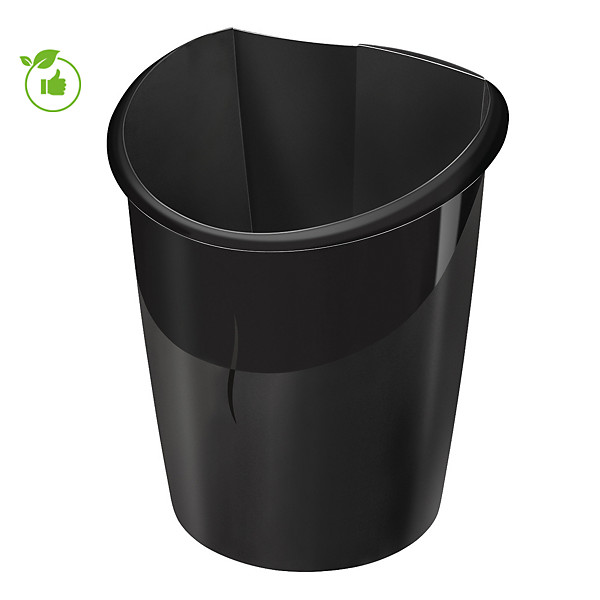 Corbeille bureau Ellypse noire 15 L