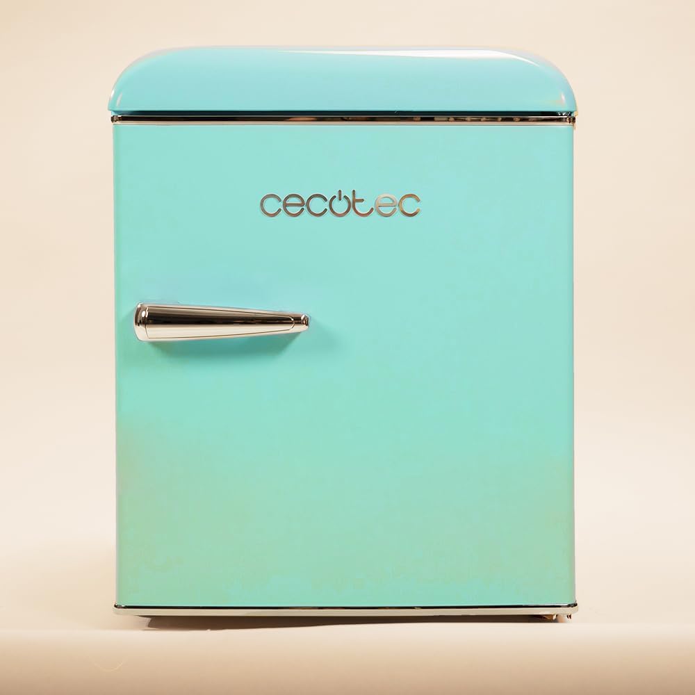 Cecotec Mini Frigo Bolero CoolMarket TT Origin 45 Rouge. Réfrigérateur de Table Rétro 45L, 55 cm de Haut, 44,7 cm de Large, Classe Énergétique E, Bac à Glaçons et Poignée Chromée, Rouge