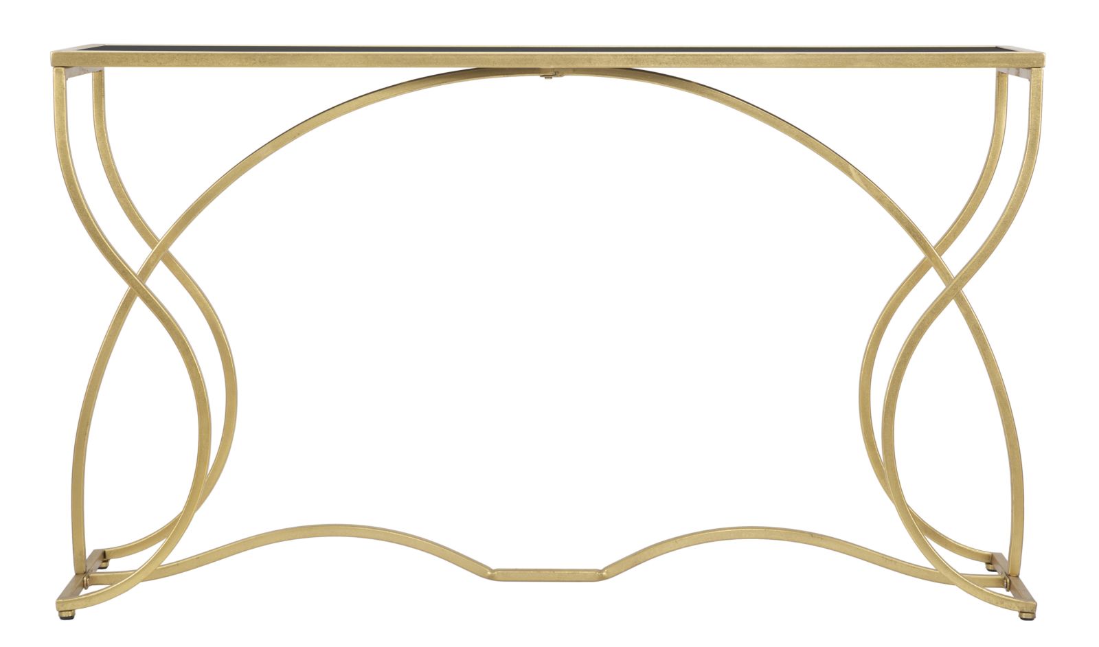 Mauro Ferretti Sunshine Console in goud metaal met zwart glazen blad
