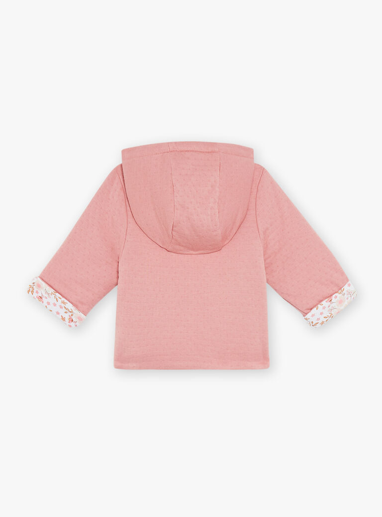 Veste à capuche en tubique rose clair