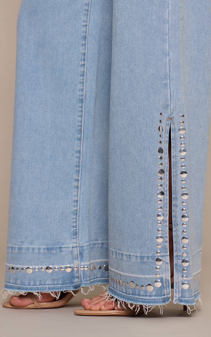 Jean Vintage À Ourlet Fendu Clouté