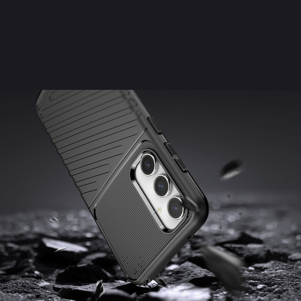 Samsung Galaxy S23 FE Gummi Case Schutzhülle Grip Design - Schwarz