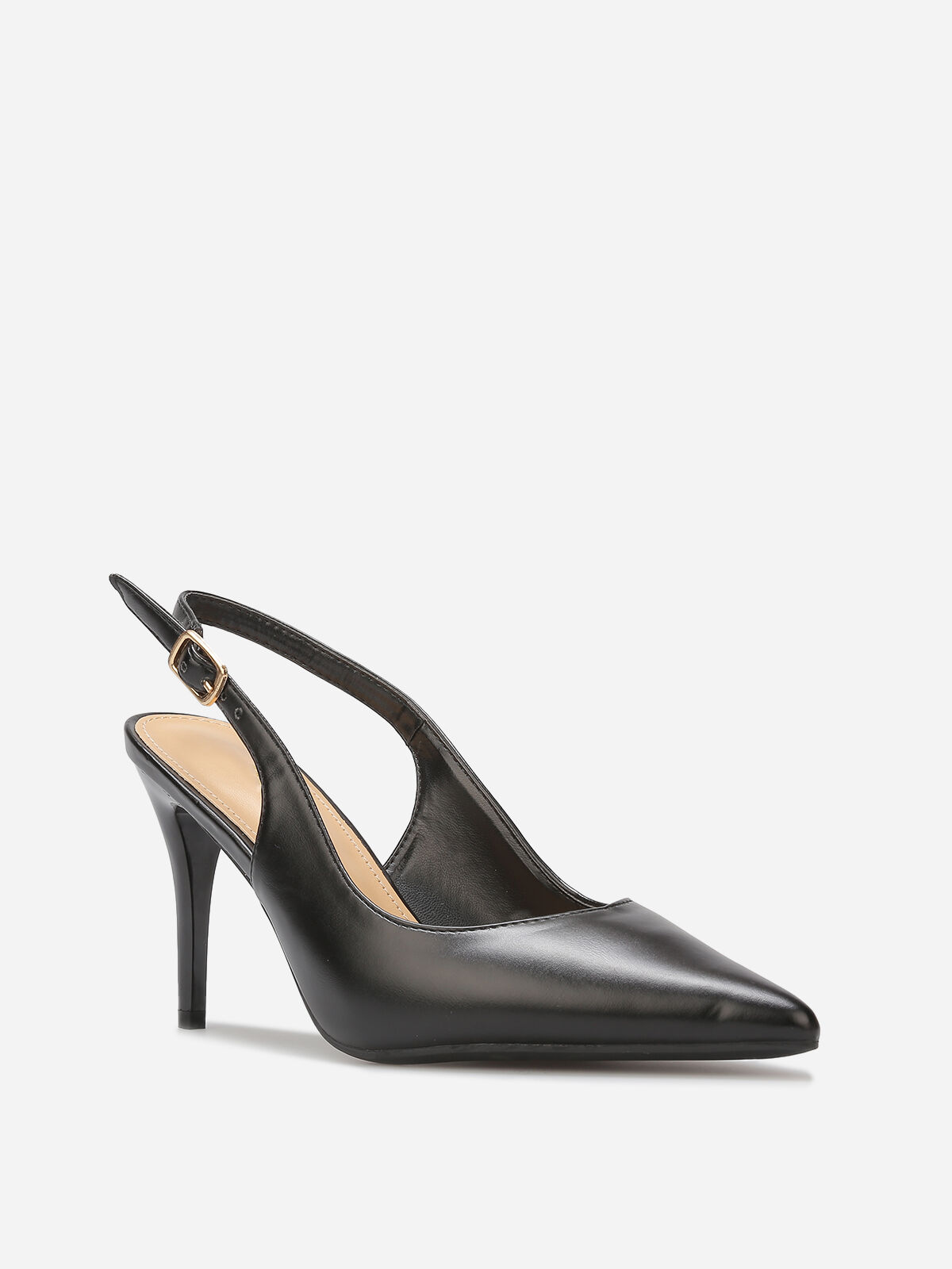 Escarpins slingback en simili- Noir