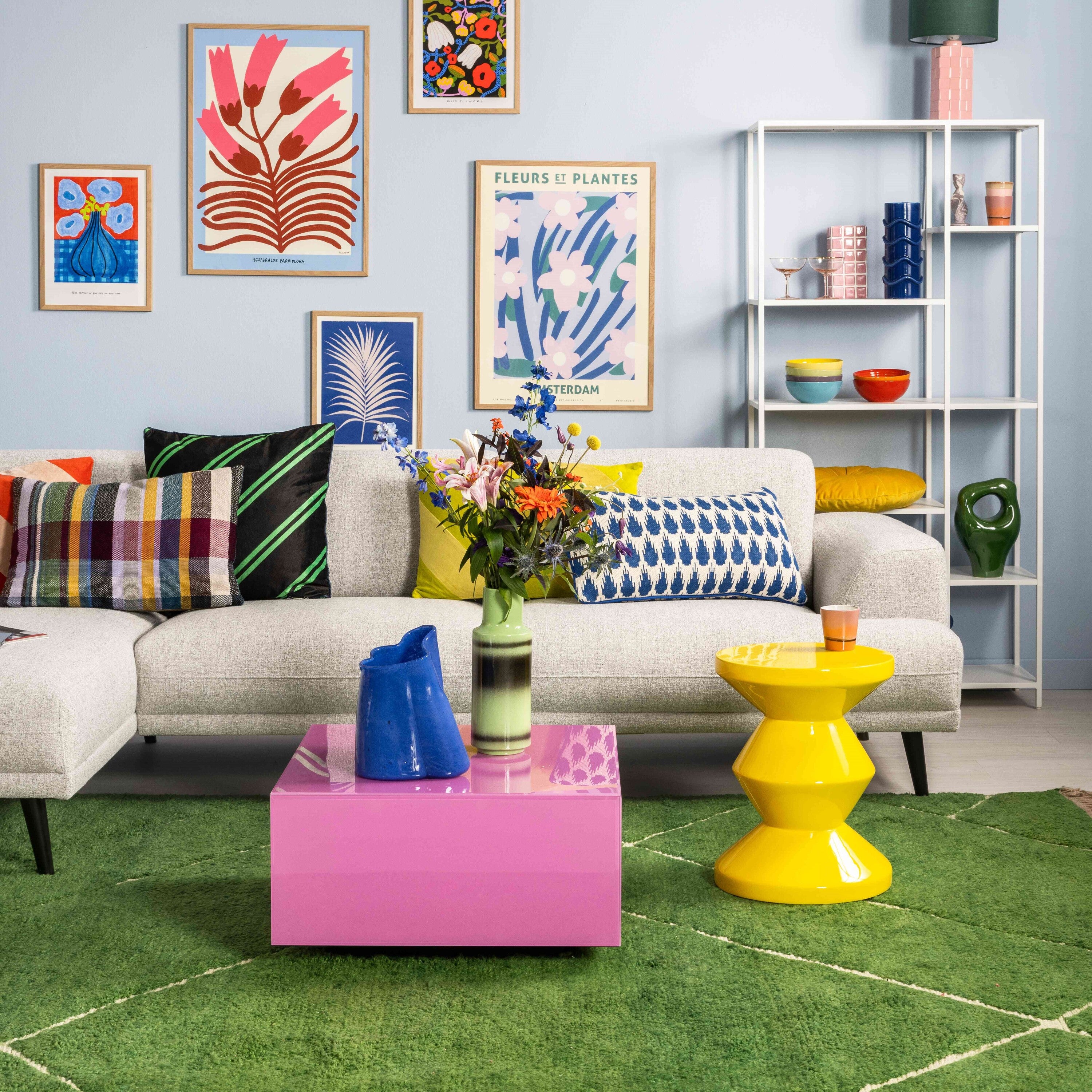 HKliving Mirror Block Salontafel - Hot Pink