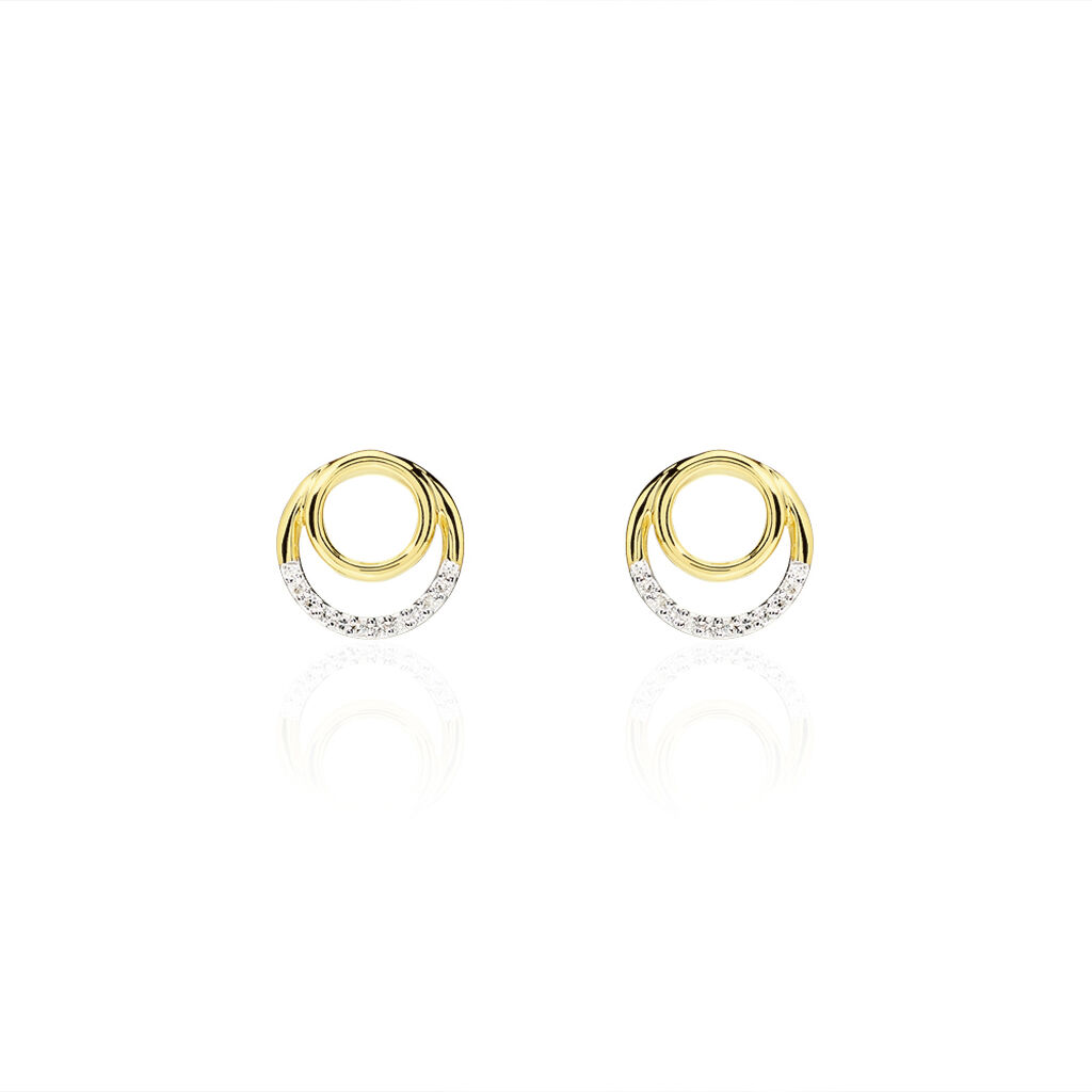 Boucles D'oreilles Puces Atlanta Or Jaune Diamant