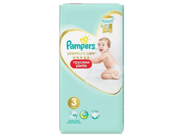 Pampers Bleier Bukser Premium Care 3, 6-11 kg, 48 stk.