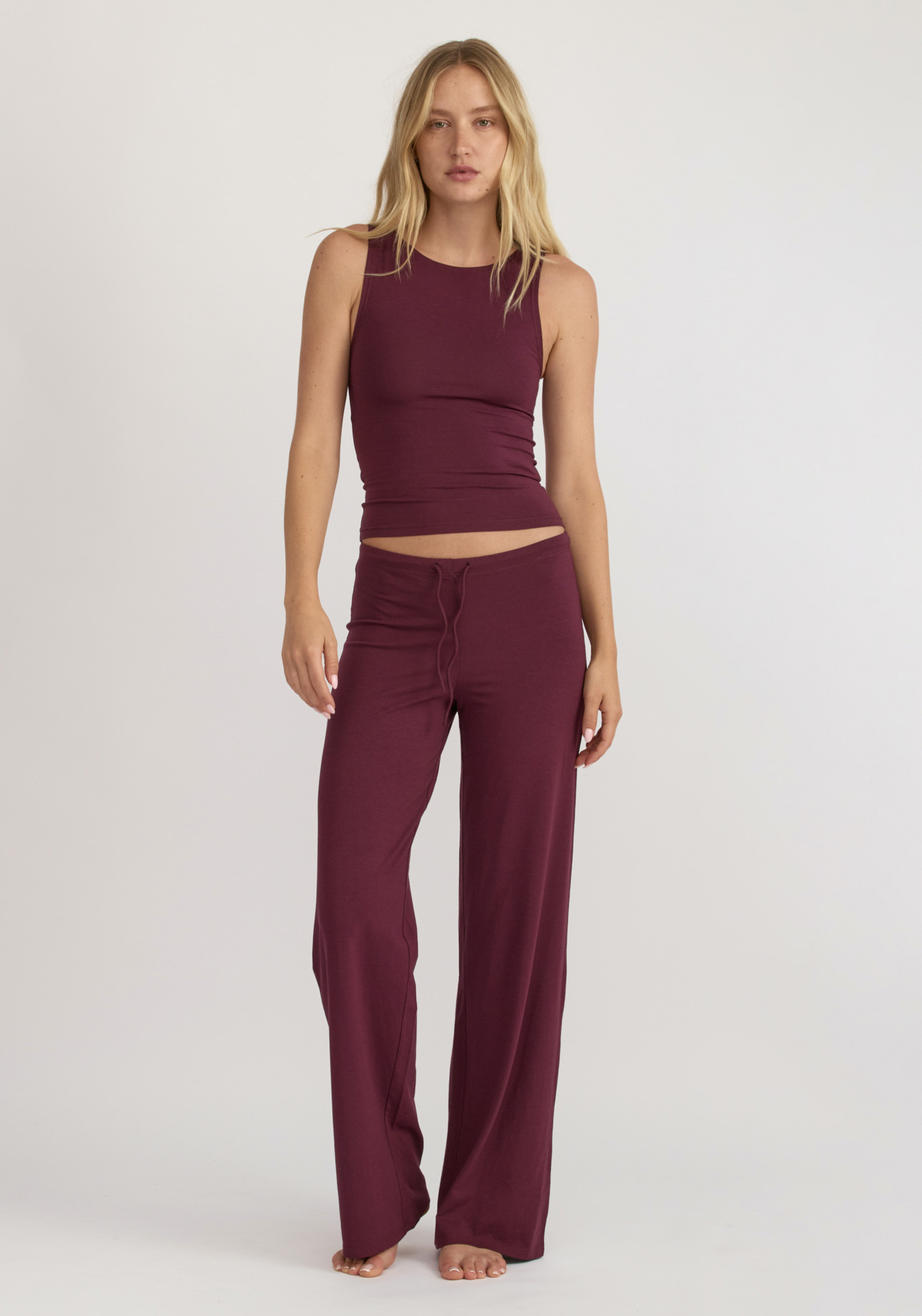 Organic Basics Hose Everyday Straight leg Pants Plum