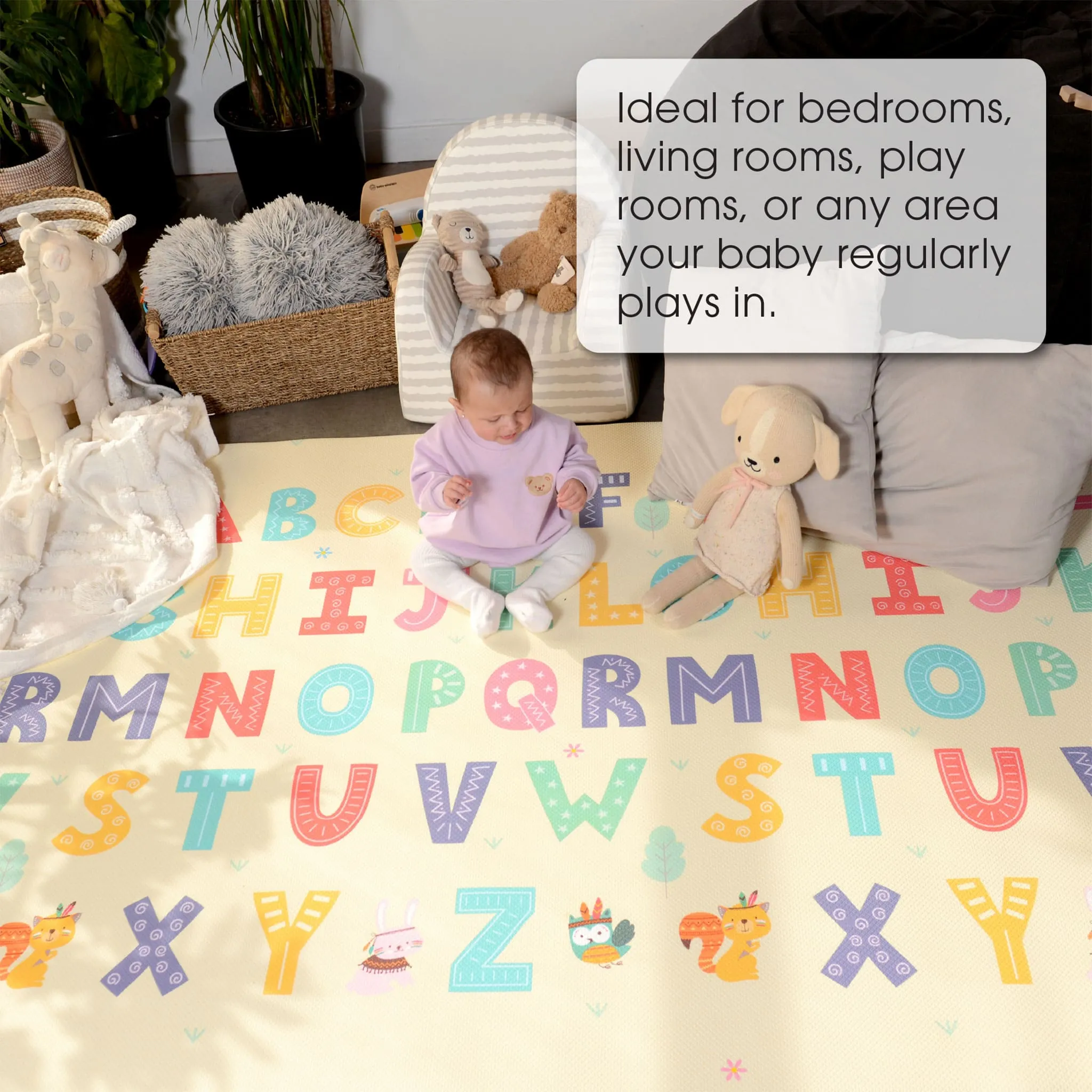 Baby Care Tapis de Jeux Réversible Grand - Jours de Pluie