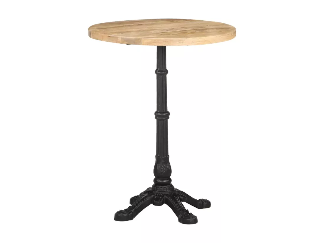 Table de bistro Ø60x76 cm Bois de manguier brut