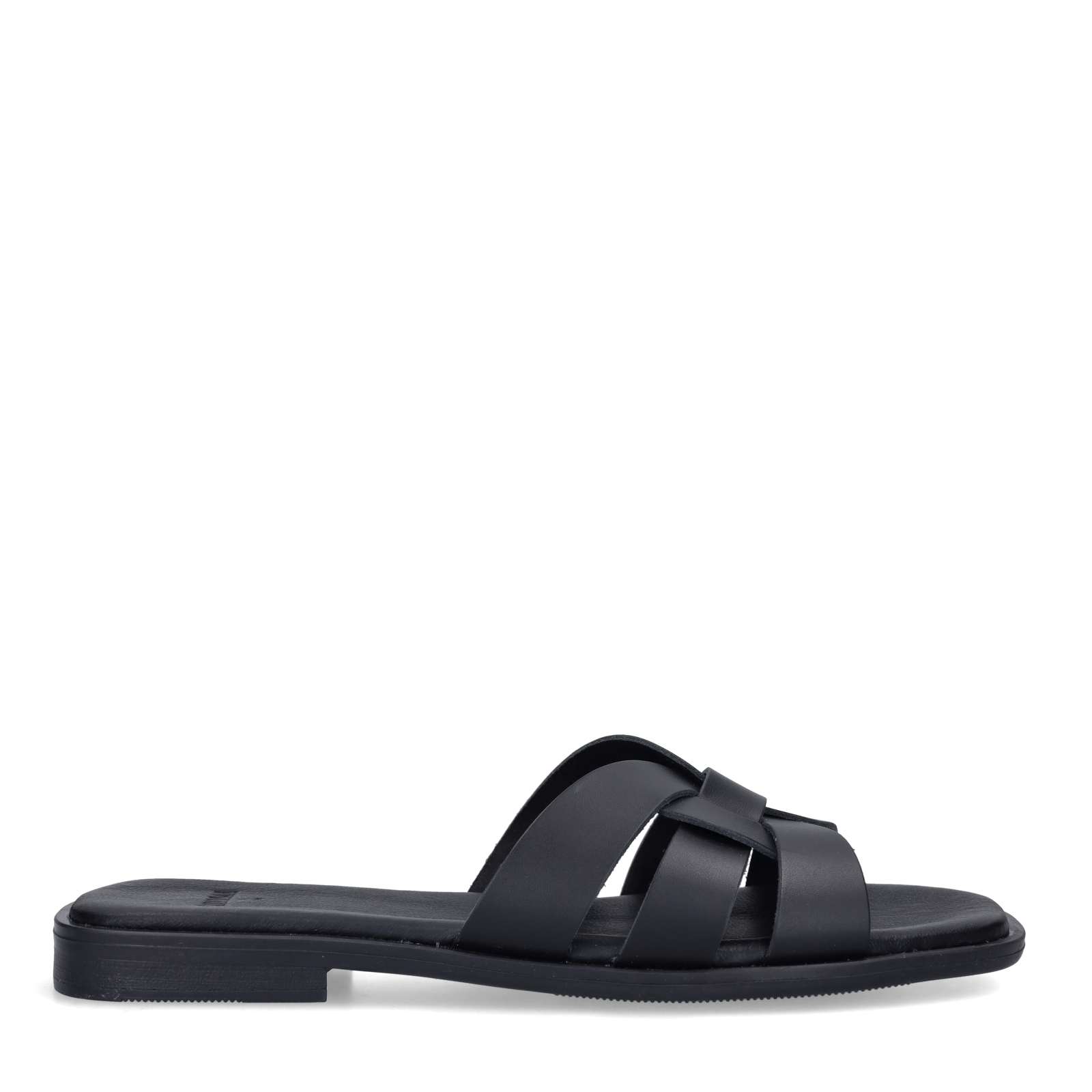 Zwarte leren slippers