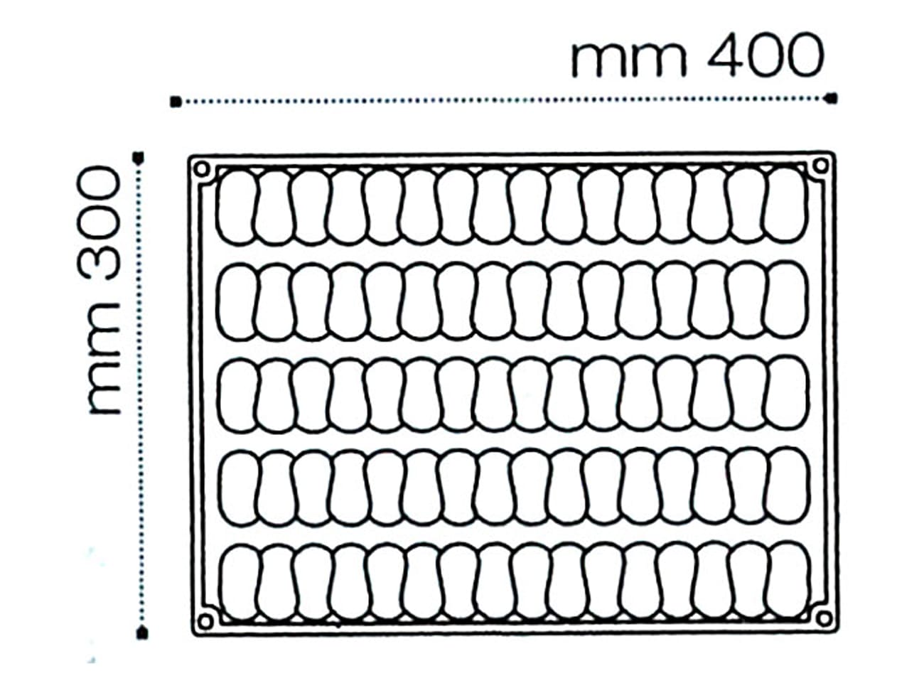 Moule silicone Pavoflex - 5 bandes Dada - 40 x 30 cm - Pavoni