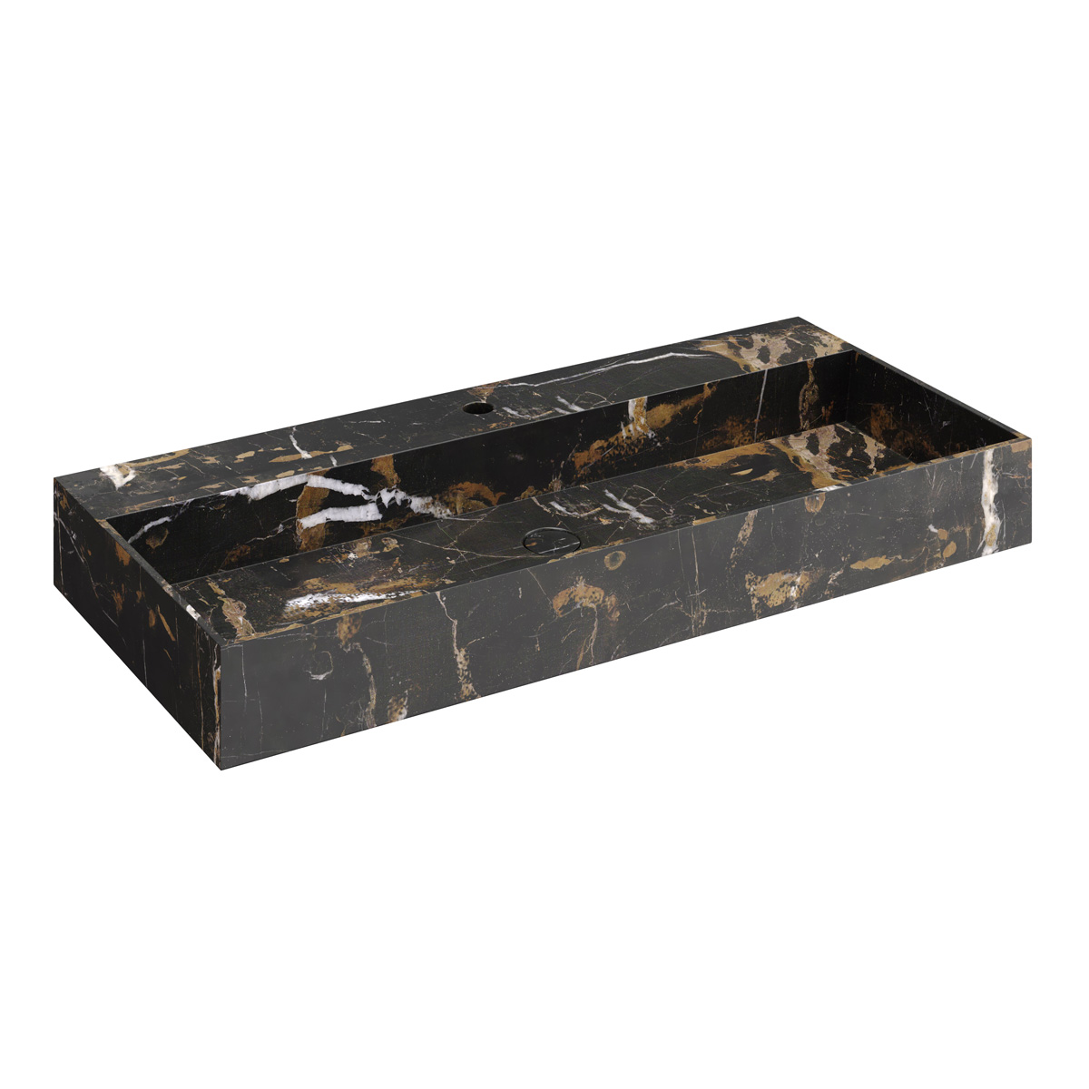 Fontana Portoro Gold badkamermeubel warm eiken 100cm met kraangat