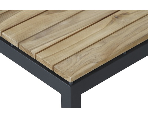 Salontafel Alvida teak 74 x 74 x 30 cm antraciet
