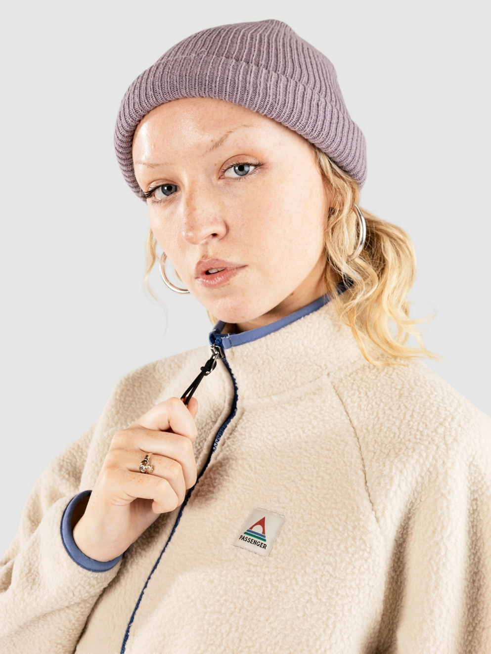 Passenger Fairbanks Full Zip Recylced Sherpa Jacket oatmeal
