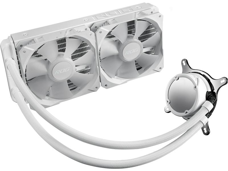 ASUS ROG Wasserkühlung Strix LC II 240 ARGB WHITE EDITION All-in-One Flüssig-CPU-Kühler mit Aura Sync RGB und mit 2x 120 mm Lüfter