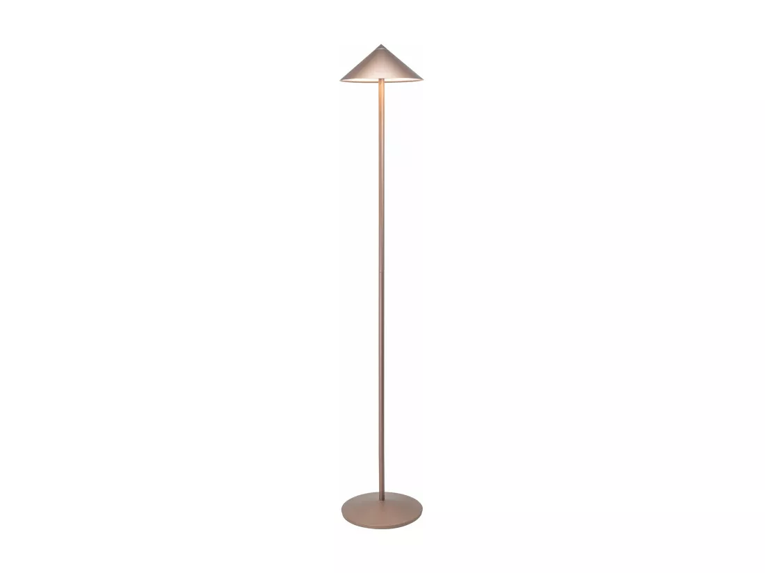 Lampadaire LED Zafferano Pina XXL bronze, rechargeable, 6W IP65, variateur tactile, tête magnétique, style contemporain