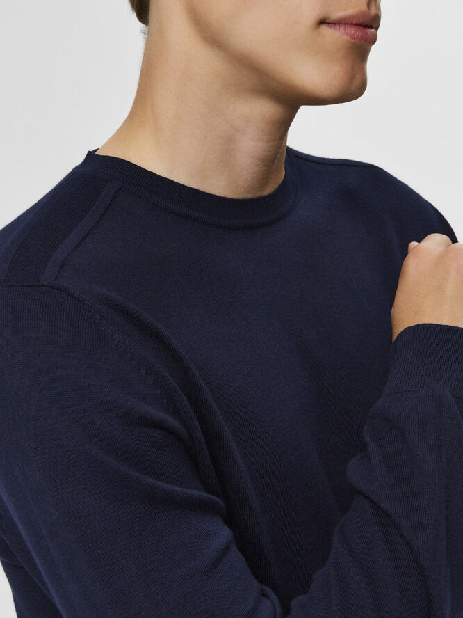 Selected Homme SLHBERG CREW NECK B NOOS Blå