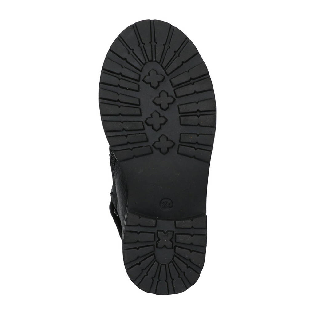 BunniesJR leren veterboots zwart