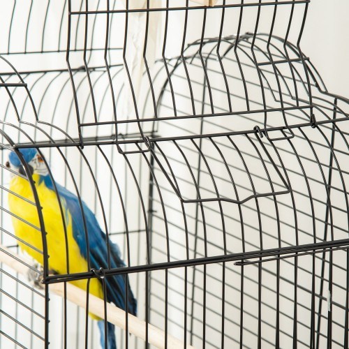Gaiola para pássaros PawHut com suporte, preta