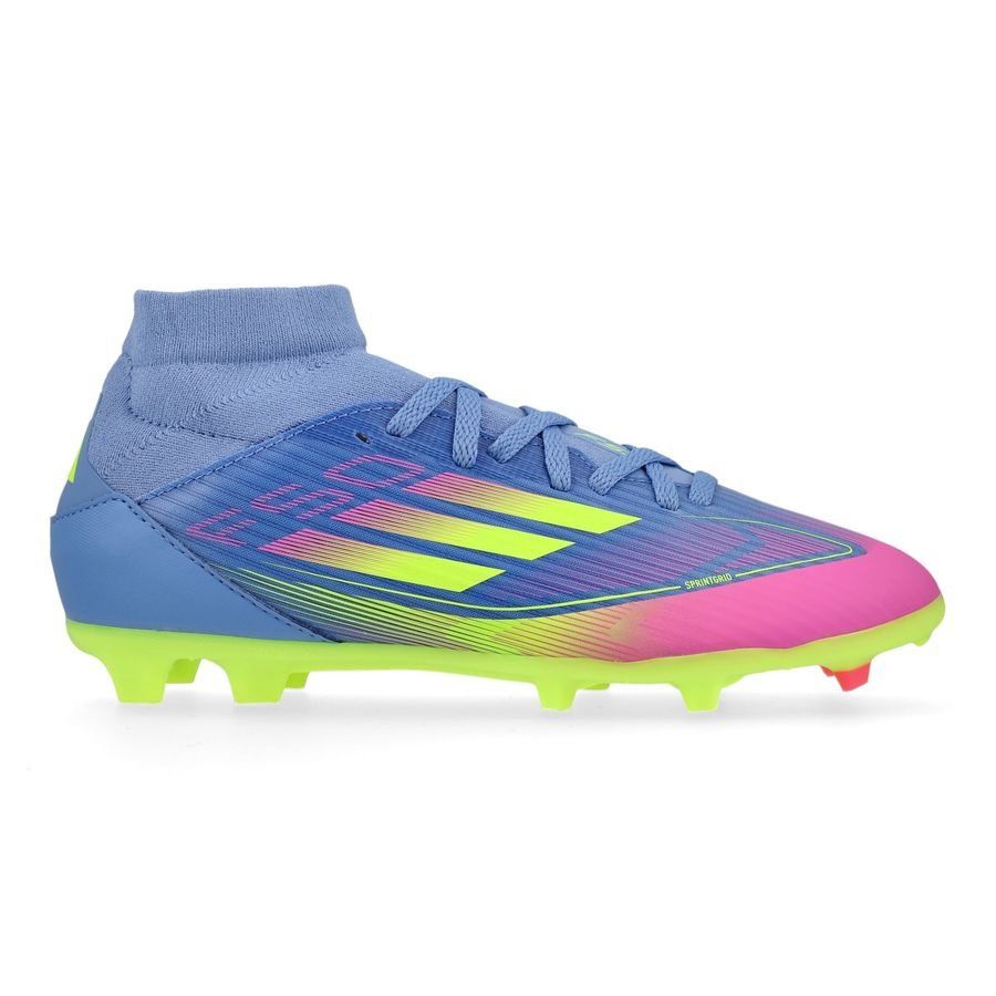 adidas F50 League Mid FG/AG Celestial Victory - Blue Fusion/Lucid Lemon/Lucid Pink Enfant