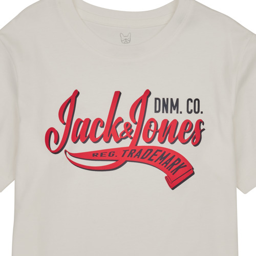 Jack & Jones - JJELOGO TEE SS NECK 2 COL JNR - Blanc