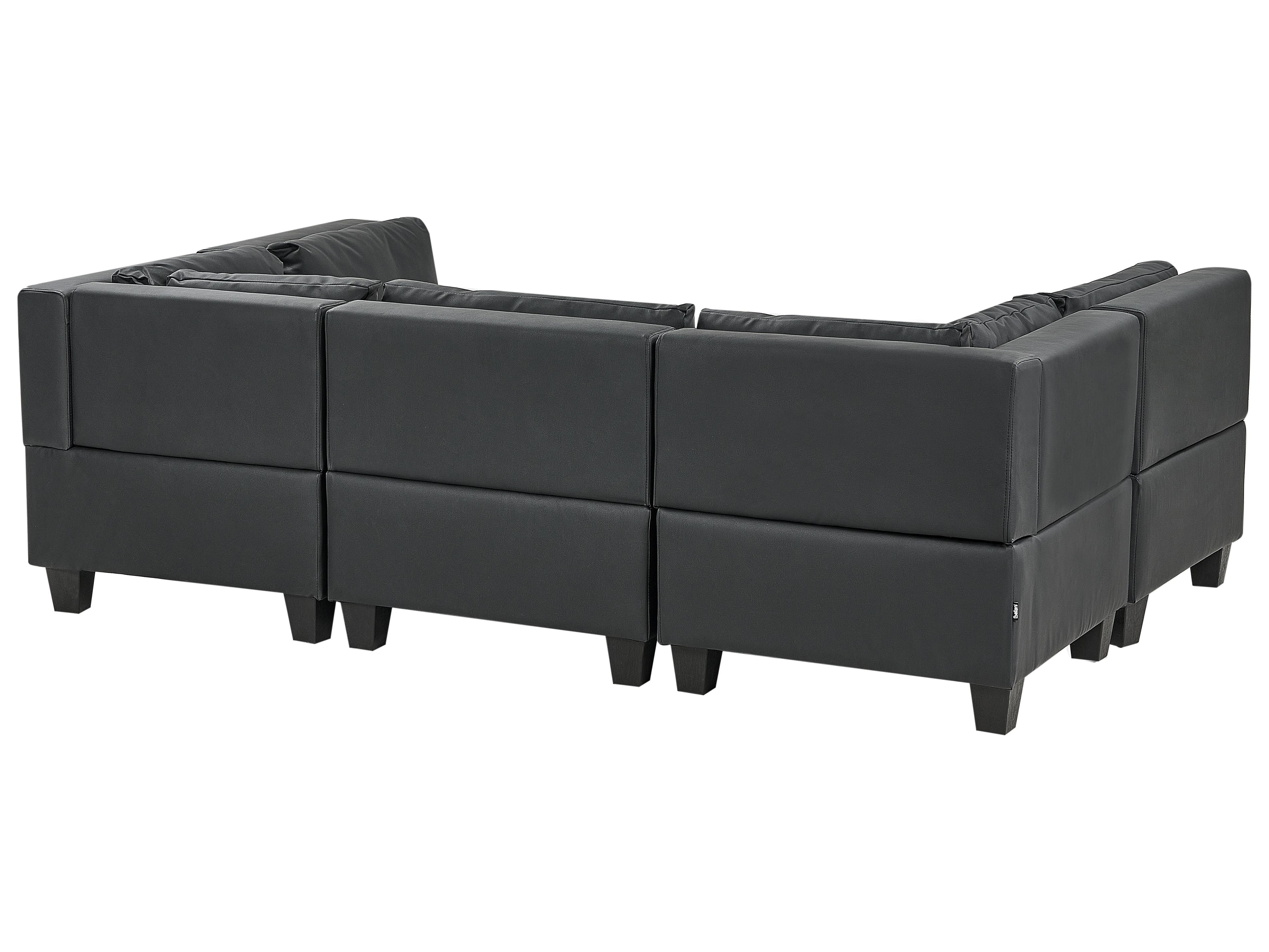 Modulaire U-vormige bank 5-zits UNSTAD Kunstleer Zwart