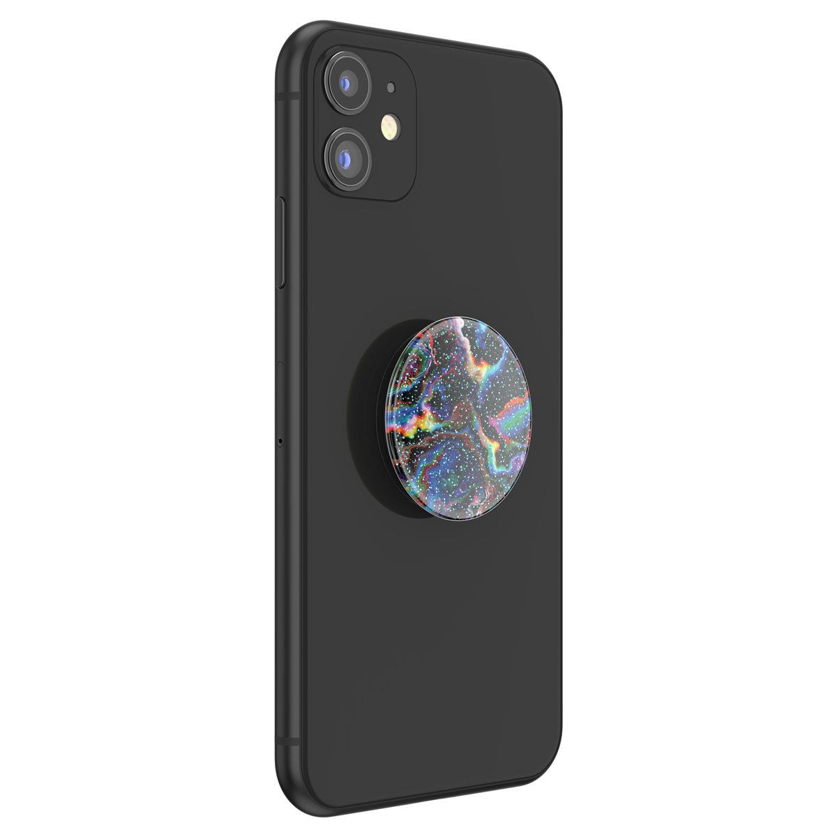 PopGrip Premium Finger Griff Halterung (Austauschbarer Top) für Smartphones / Tablets (806194) - Glitter Rainbow Void