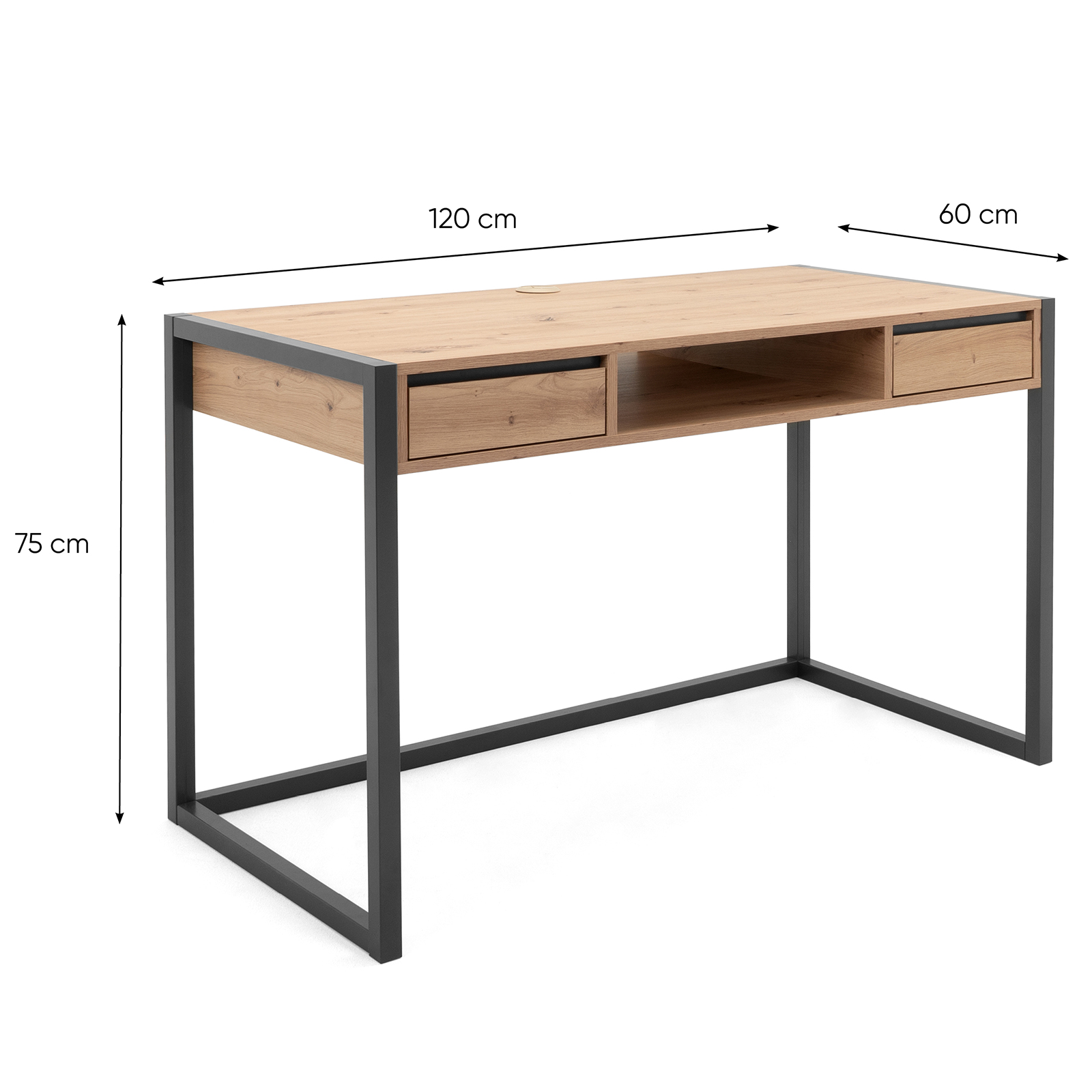 Schreibtisch DENVER - Artisan Eiche-anthrazit - 120 cm