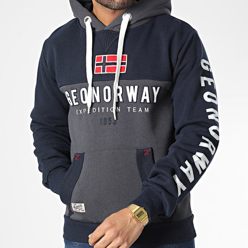Sweat Capuche Ferato Bleu Marine Gris Anthracite