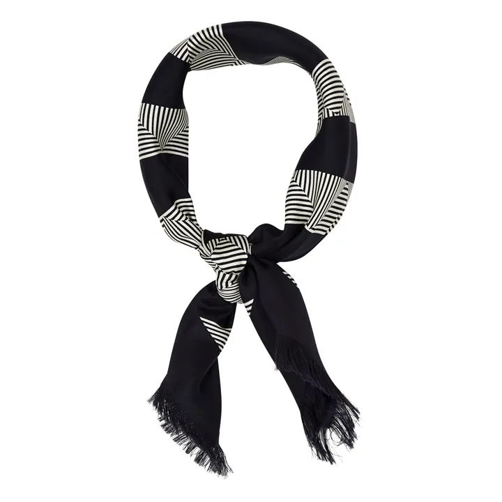 Aeneis Foulard en Soie Geometric Mirage | Noir