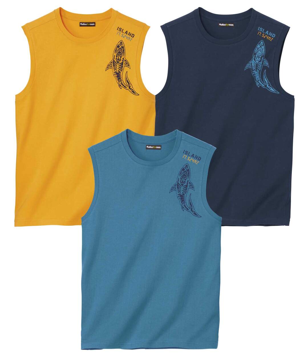 Lot de 3 Tee-Shirts Sans Manches Pacific Shark