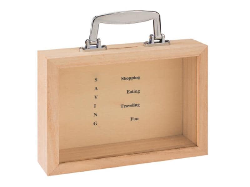 Glorex Spardose Holu 22 x 16 x 5.5 cm Sparkasse zur Aufbewahrung von Geld