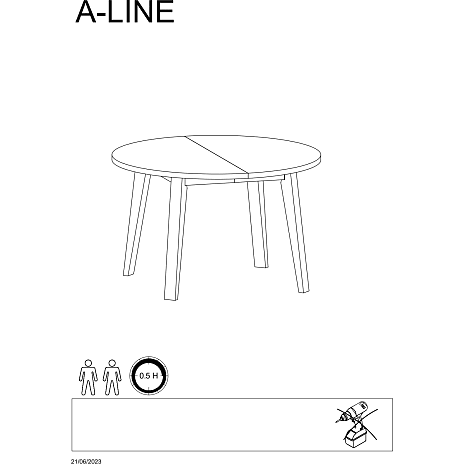 A-line spisebord - sort
