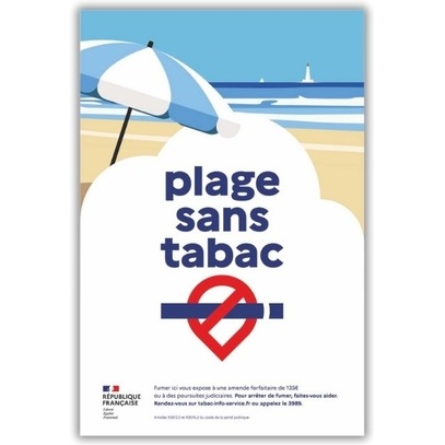 Panneau Signalétique - Espace sans tabac - Plage