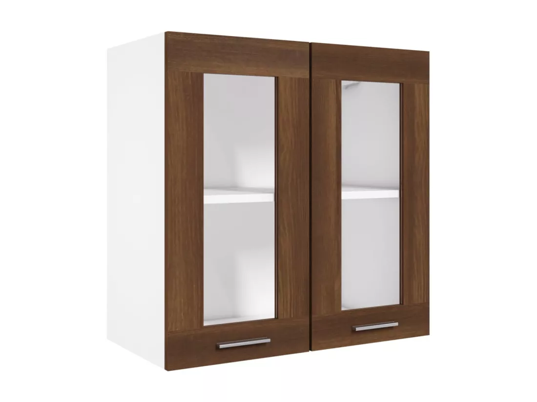Armoire en verre suspendue Chêne marron Bois d'ingénierie