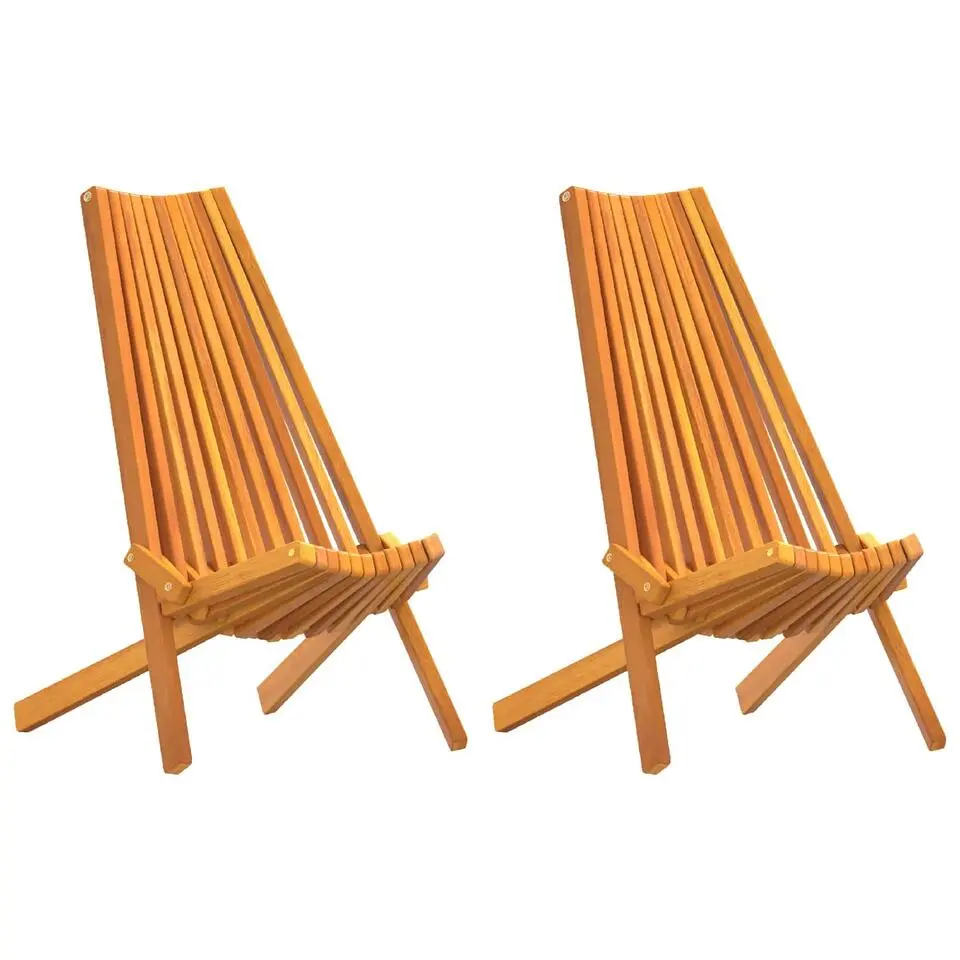 vidaXL - Opvouwbare tuinstoelen - Bruin - Hout - 56x69x84 cm - 2 stuks