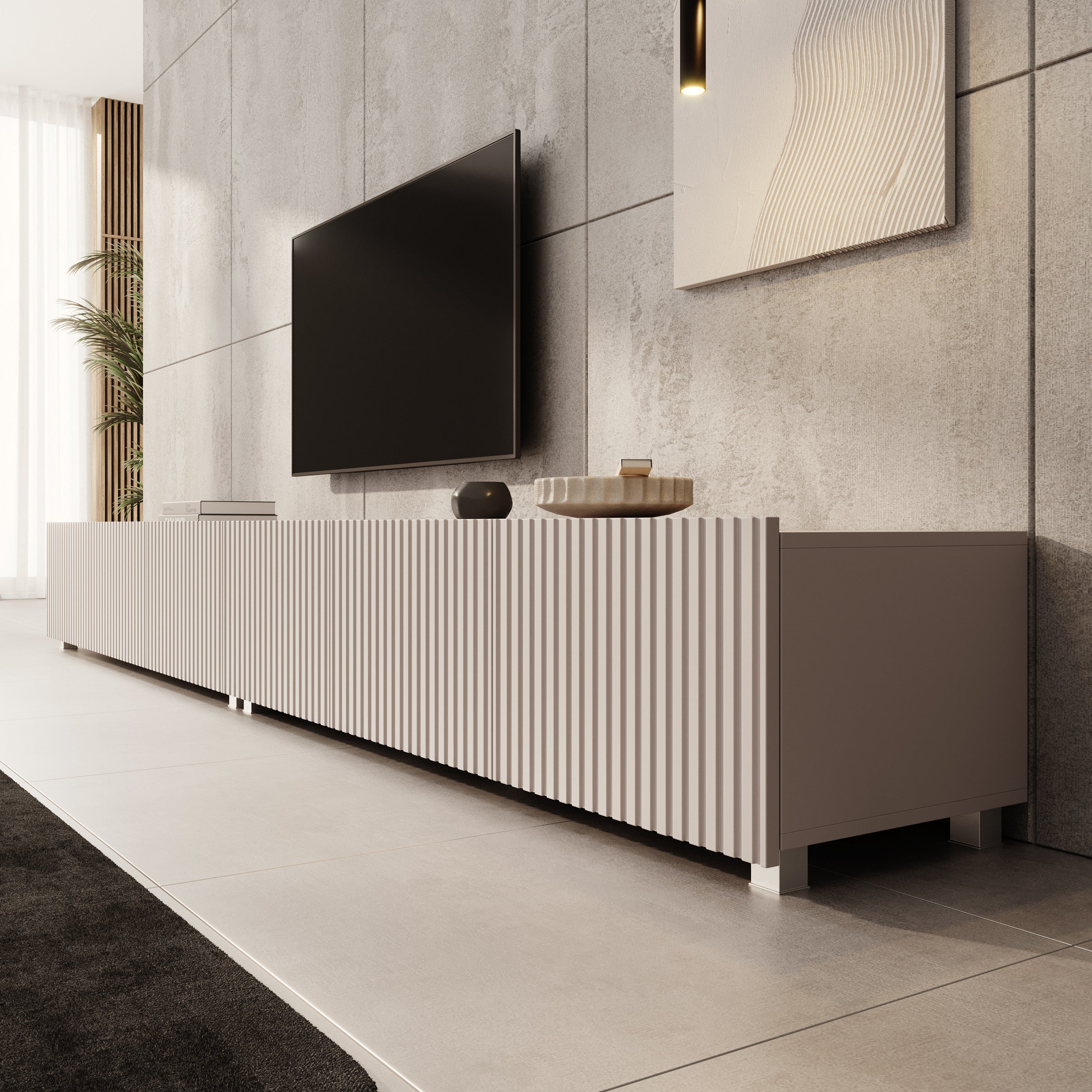 Meubella - TV-Meubel Kenderes - Beige - 300 cm