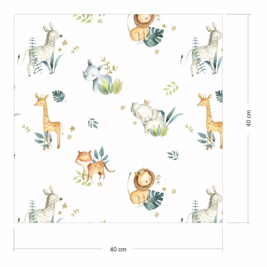 Nikima Klebefolie KF-21 selbstklebende Folie – Wildtiere Klebefolie bunt