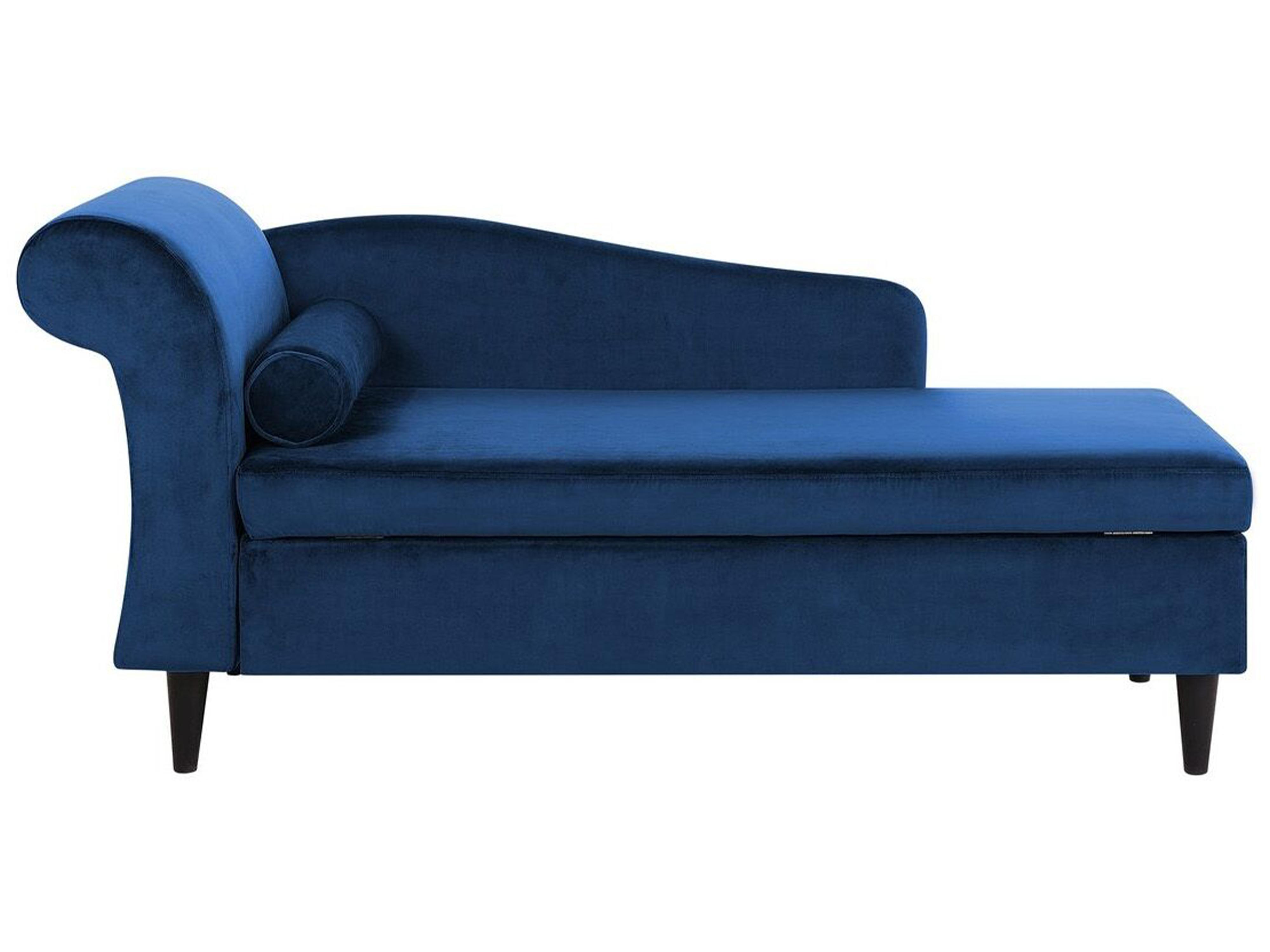 Linkszijdige chaise longue LUIRO Fluweel Marineblauw met opbergruimte
