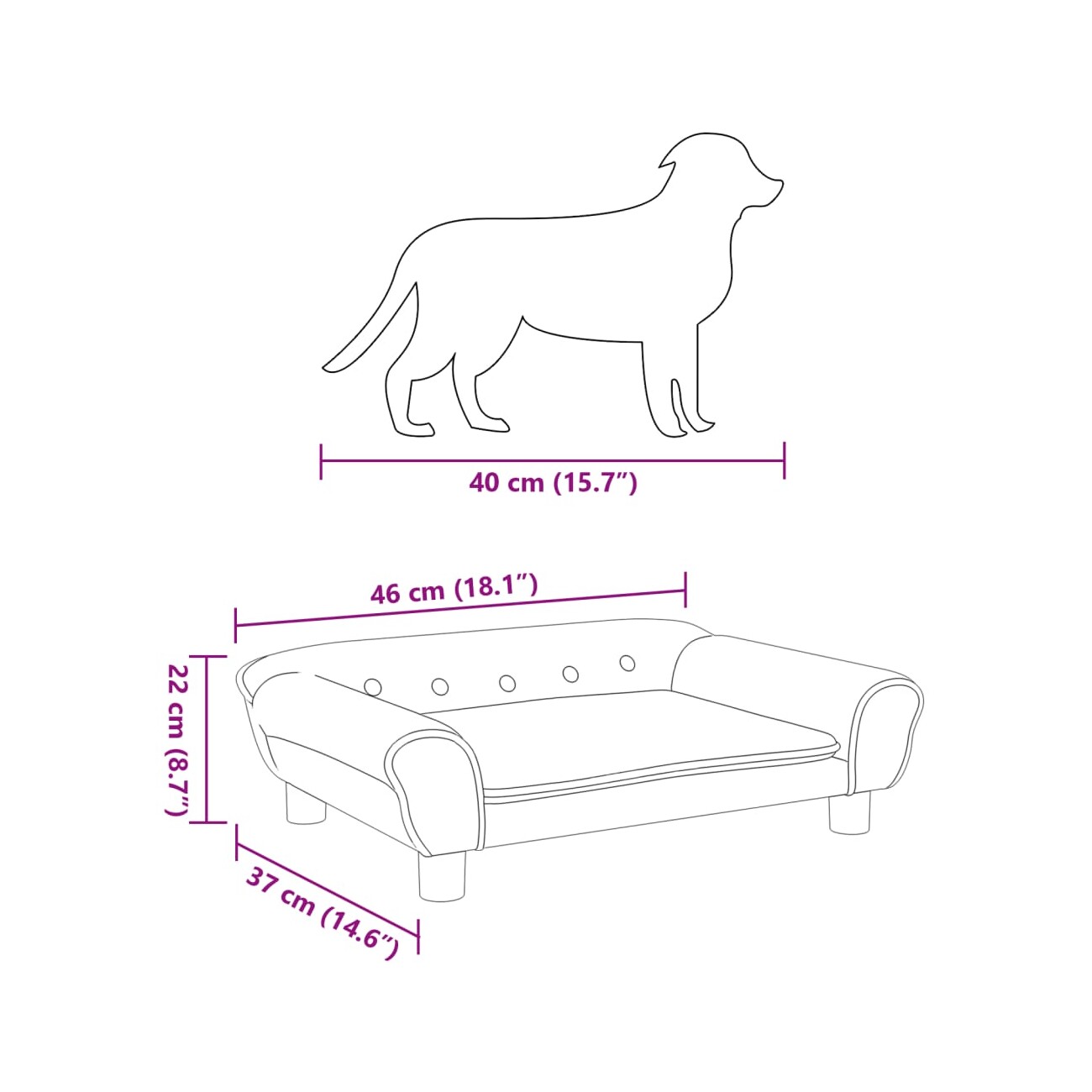 VidaXL Hundebett