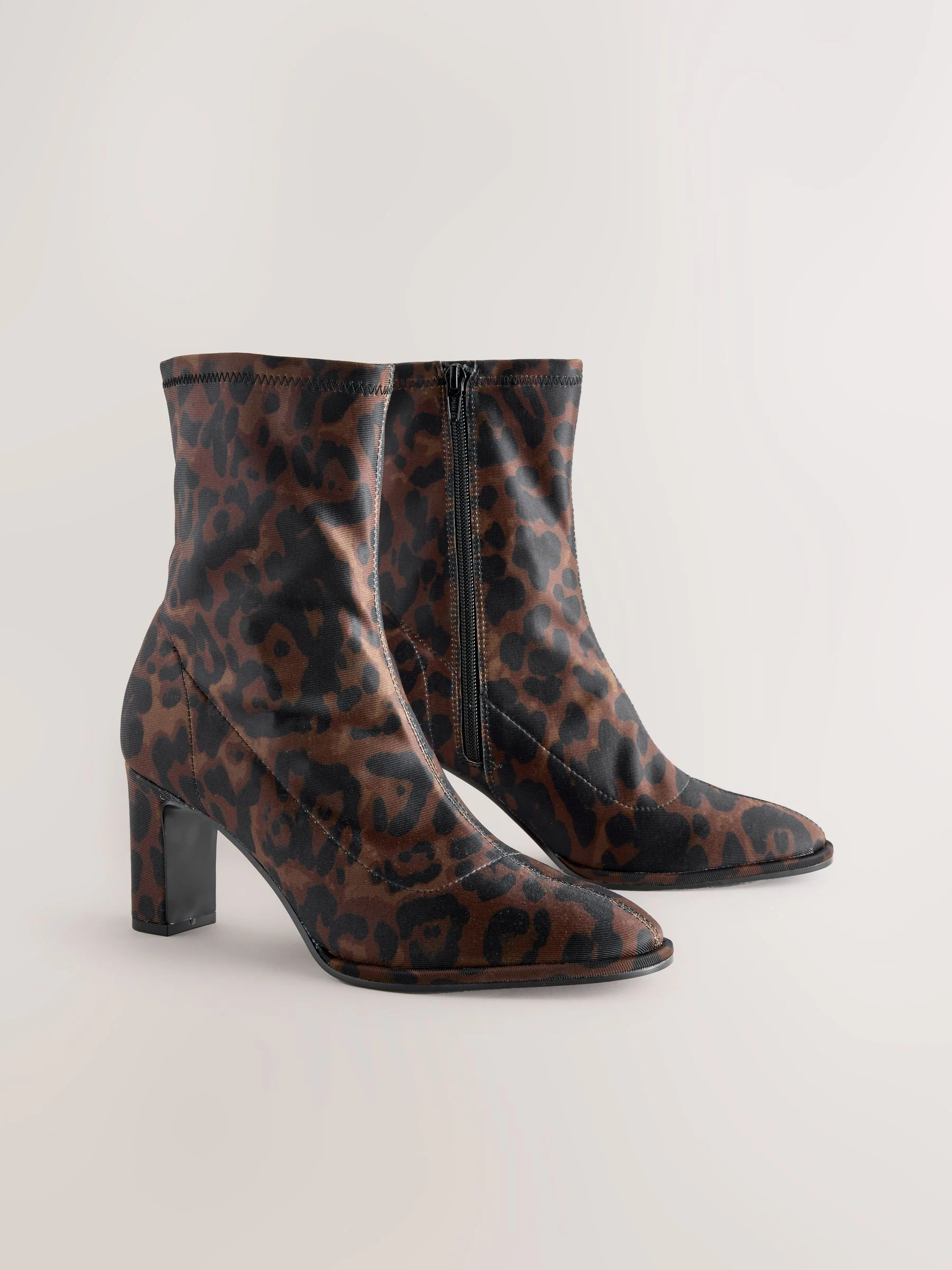 Luipaardprint - Forever Comfort® enkellaarsjes met ronde neus