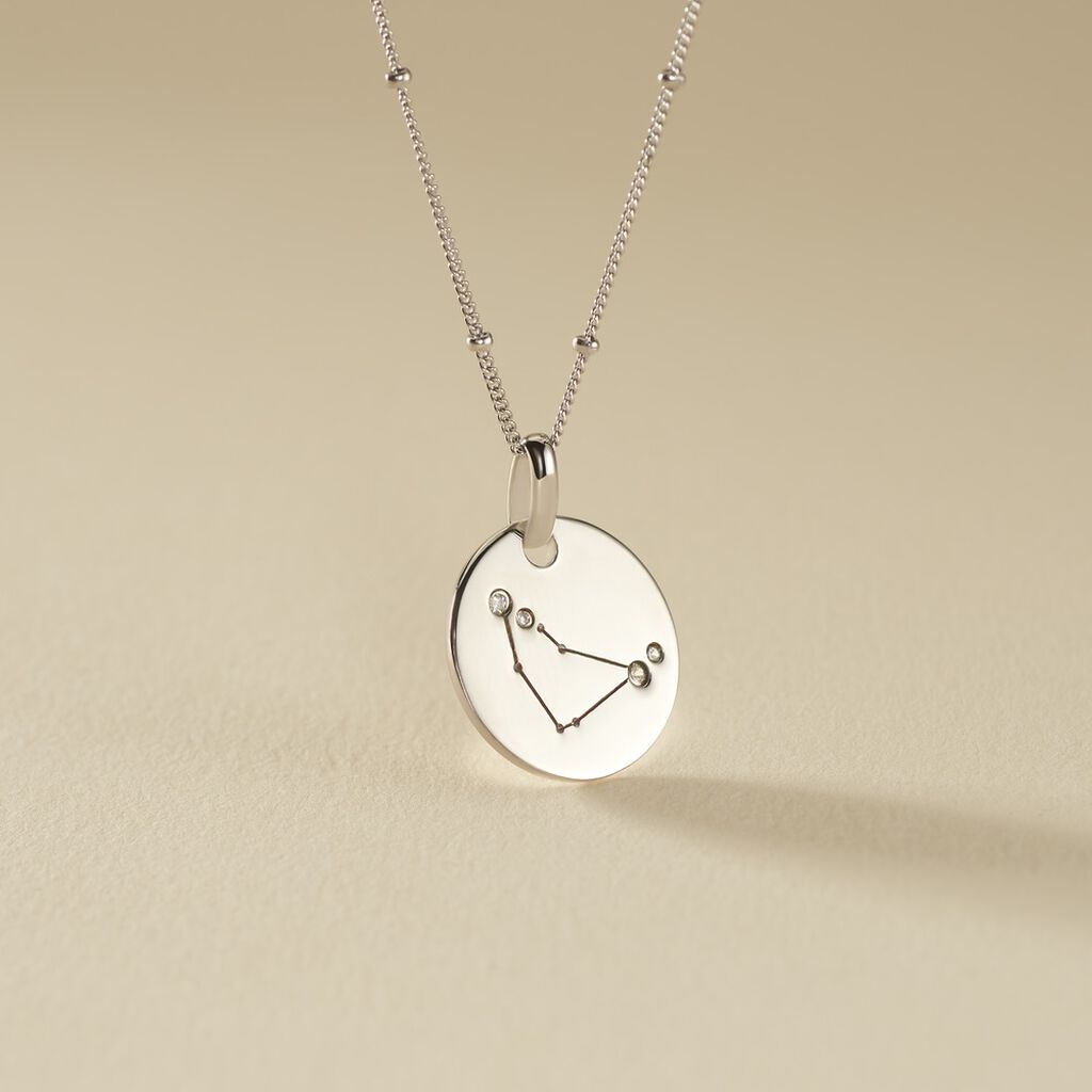Collier Astr Argent Oxydes De Zirconium