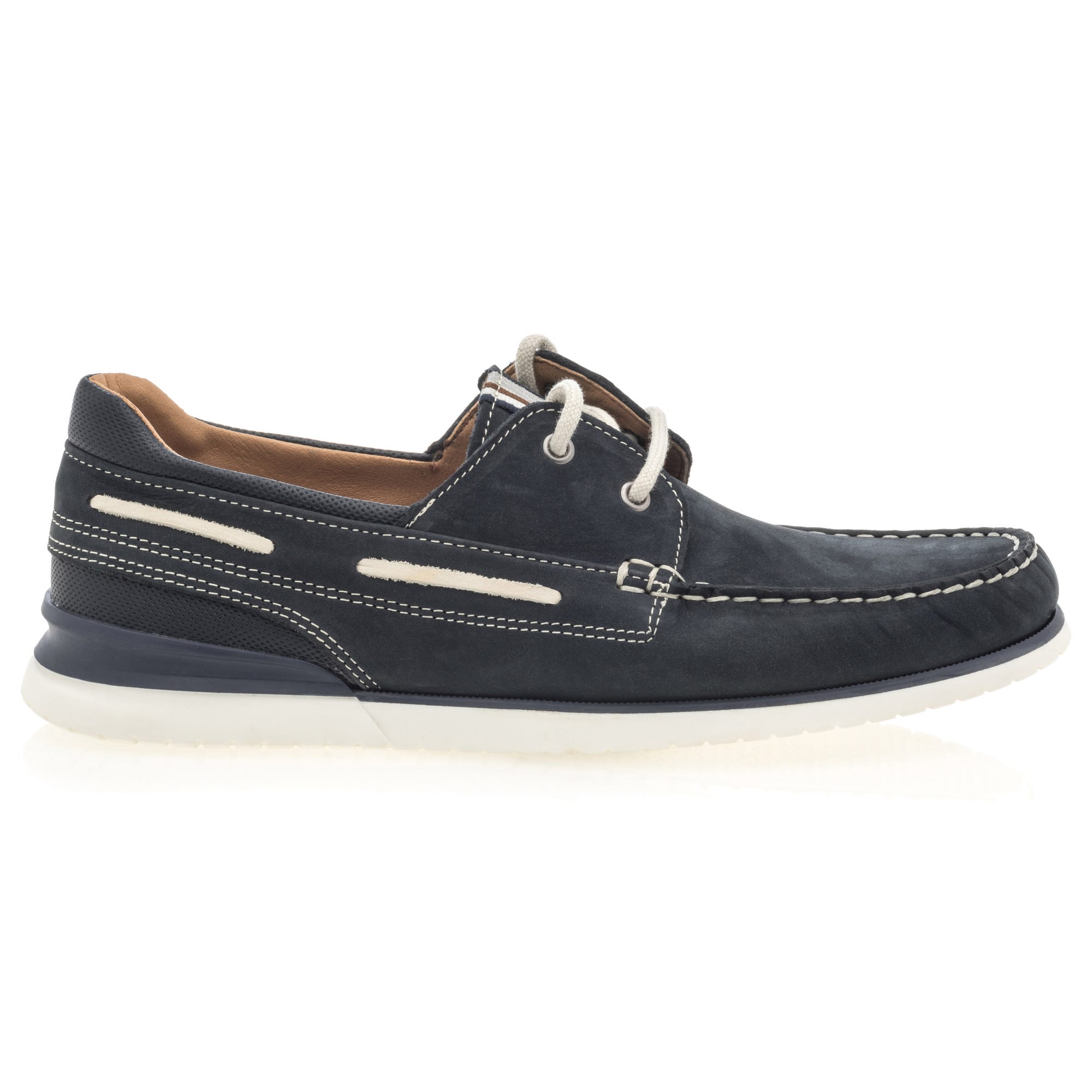 Chaussures bateau Homme en cuir bleu marine