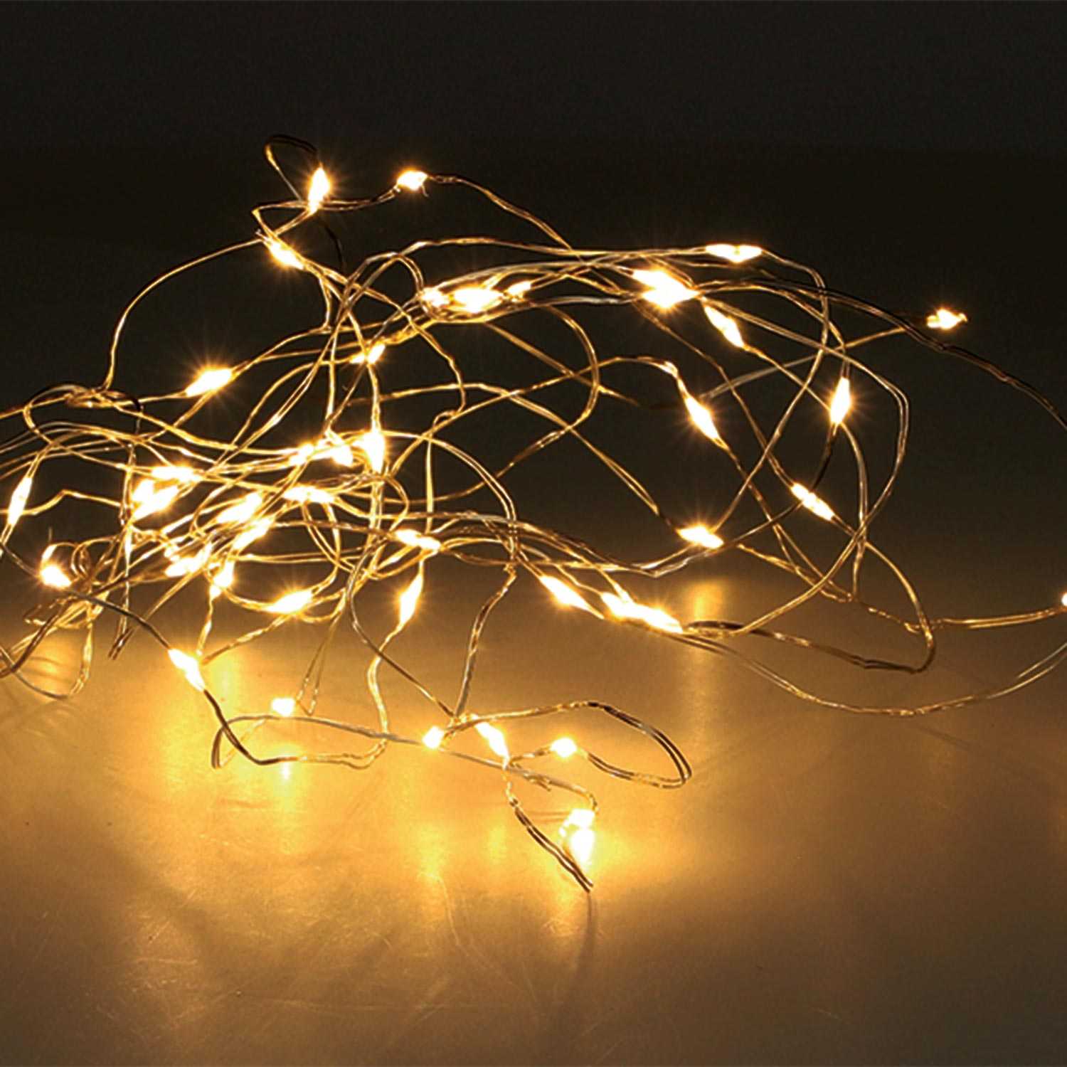 Outdoor LED Micro-Lichterkette mit Timer und Fernbedienung warmweiß 50er