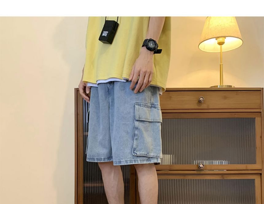 GRAYCIOUS - Mid Rise Washed Denim Shorts