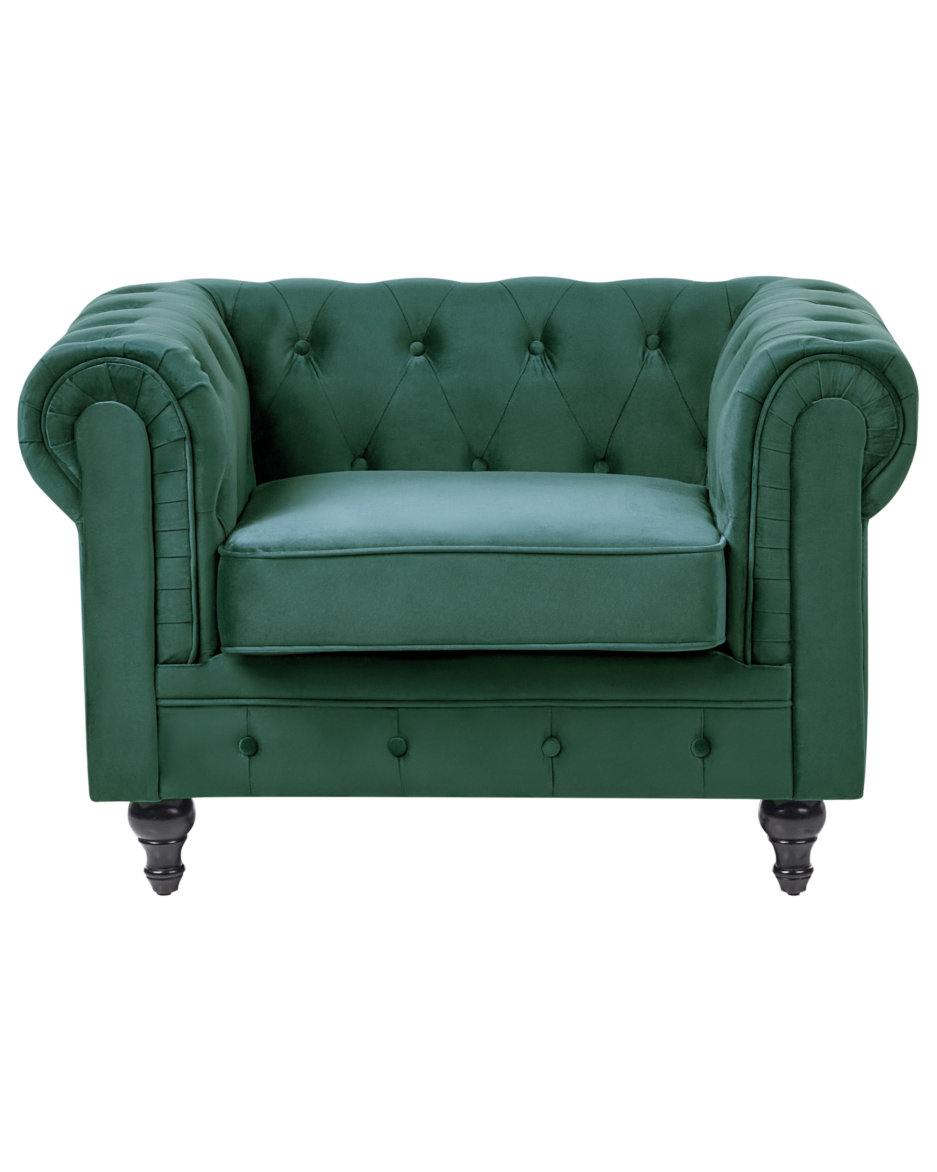Fauteuil CHESTERFIELD Fluweel Smaragdgroen