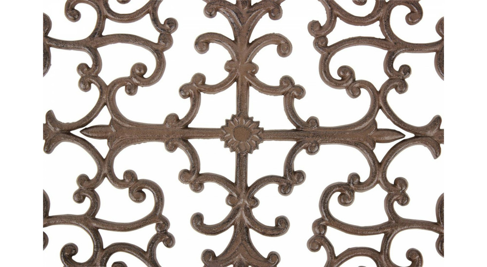 Paillasson rectangulaire fonte marron 65x2x37cm